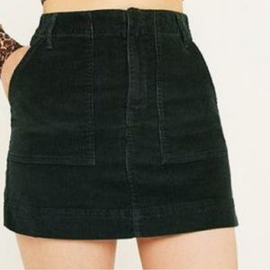 BDG Deep Green Corduroy Mini Skirt